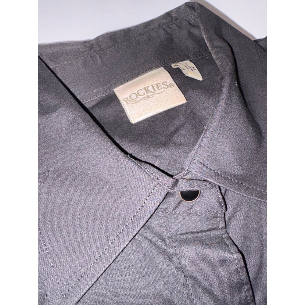 ROCKIES Women Black Long Sleeve Western Snap Front Shirt Size M - Picture 10 of 11